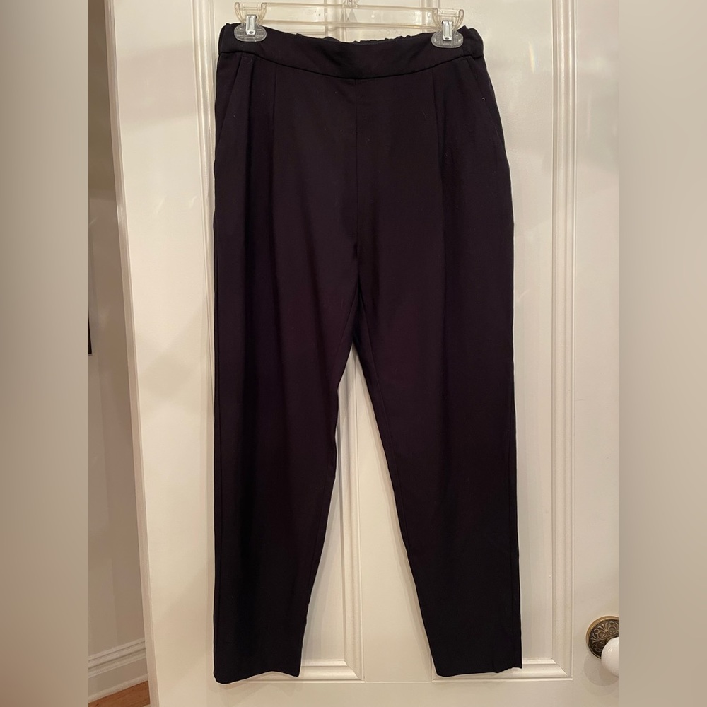 AllSaints Pleated Cropped Black Trousers